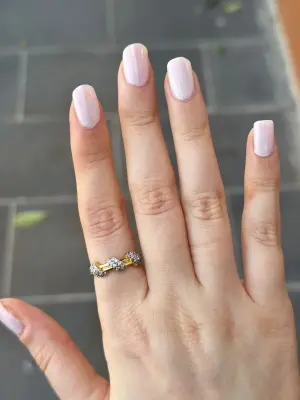 Taşlı Geçmeli Sarmal Form Çift Renk Zarif Kadın Çelik Yüzük