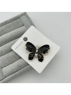 Siyah Kanatlı Kelebek Broş Yaka İğnesi