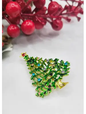 Yılbaşı Çam Ağacı Noel Yeni Yıl Yaka Broşu