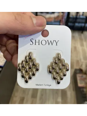 Baklava Desenli Zincir Model Günlük Hasır Küpe