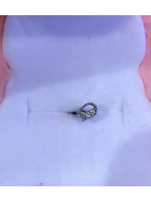 Gümüş Renk Taşlı Tragus Piercing Küpesi