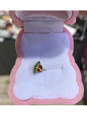 Karpuz Dilimi Şeklinde Sarı Renk Helix - Tragus Piercing