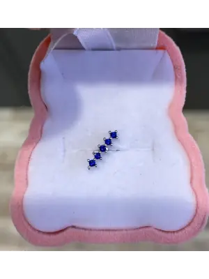 Şerit Model Mavi Taşlı Delikli Kıkırdak Helix Piercing