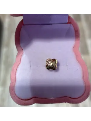 Geometrik Figürlü Sarı Renk Cerrahi Çelik Delikli Helix - Tragus