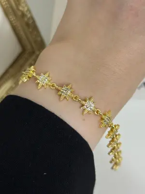 Kar Tanesi Temalı Stainless Steel Kadın Bileklik