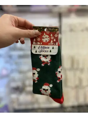 Erkekler İçin Yılbaşı Çorabı 44-45-46-47 Numara Yeşil