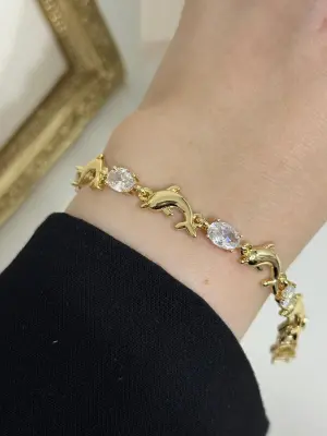 Xuping Kadın Çelik Bileklik Yunus Figürlü