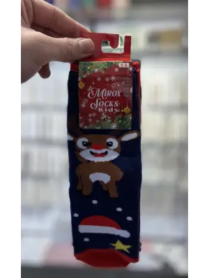 Baskılı Kokulu Küçük Çocuk Yılbaşı İçin Hediyelik Çorap 3 Adet 5-6-7 Yaş