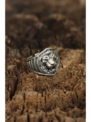Ayarlamalı Aslan Tasarımlı Erkek Yüzük