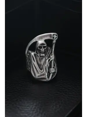 Ayarlanabilir Azrail Figürlü Erkek Yüzük