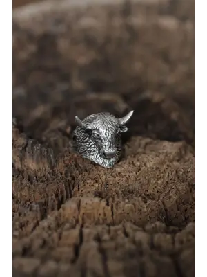 Ayarlanabilir Bufalo Tasarımlı Erkek Yüzük