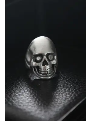 Ayarlanabilir Gülen Kurukafa Figürlü Erkek Yüzük