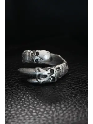 Ayarlanabilir Kurukafa Pençe Model Erkek Yüzük