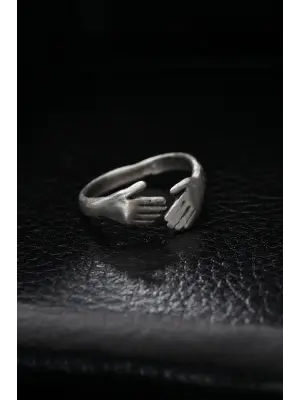 Ayarlanabilir Sarılan Eller Model Erkek Yüzük