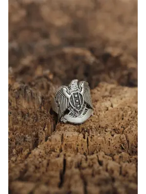 Ayarlanabilir Selçuklu Kartalı Arma Erkek Yüzük