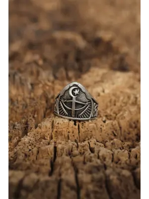 Ayarlanabilir Yay ve Kılıç Sembolü Erkek Yüzük