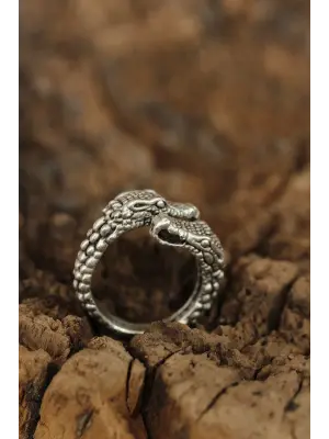 Ayarlanabilir Yılan Başı Tasarımlı Erkek Yüzük