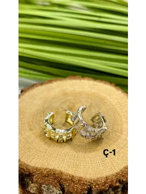 Baget Taşlı Sıkıştırmalı Kıkırdak Earcuff Küpe