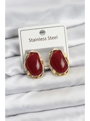 Beyaz Damla Model Çelik Vintage Kadın Küpe