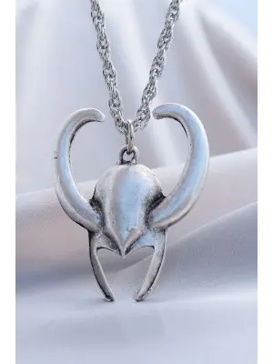 Boynuz Tasarımlı Krom Kaplama Erkek Kolye