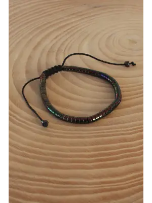 Bukalemun Renk Makrome Doğal Taş Erkek Bileklik