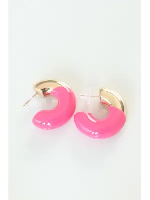 CCB Pembe Gold Çift Renk Küpe