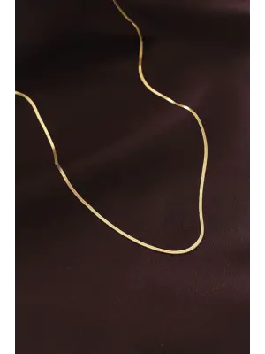 Çelik Altın  60 cm İnce İtalyan Zincir Çelik Kolye