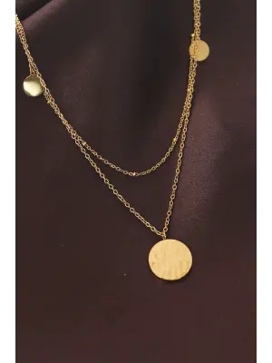 Çelik Çift Zincirli Kolye