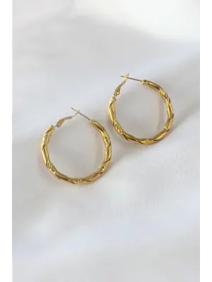  Altın Halka Model Çelik Küpe