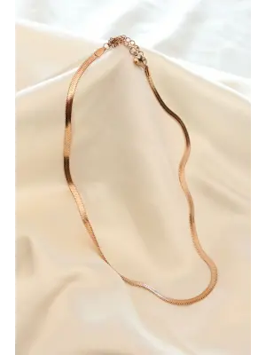 Çelik Rose Renk 45 cm İtalyan Zincir Model Kadın Kolye