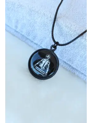 Chicken Dinner Siyah Deri İpli Kolye