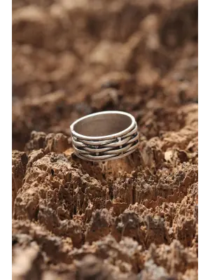 Çizgi Desenli Ayarlanabilir Yüzük