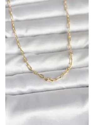 CM 14K Gold Renk Ataç Zincir Model 60 cm Kadın Kolye