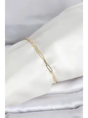 CM 14K Gold Renk Ataç Zincir Model Kadın Bileklik