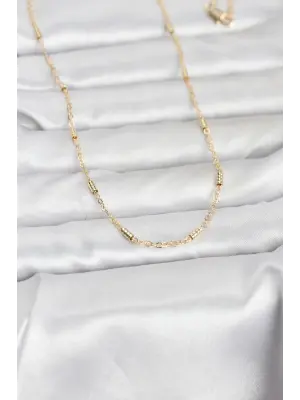 CM 14K Gold Renk Bar Zincir Model 60 cm Kadın Kolye
