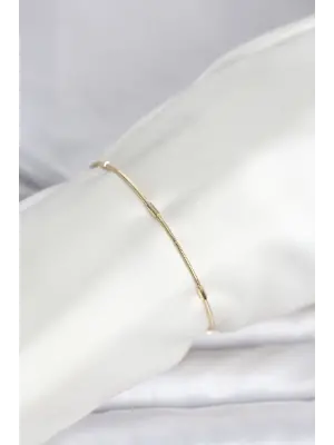 CM 14K Gold Renk Barlı Yılan Zincir Model Kadın Bileklik