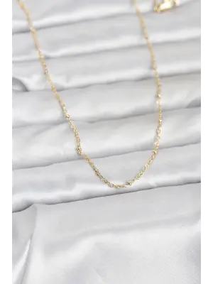 CM 14K Gold Renk Burgu Model 60 cm Kadın Kolye