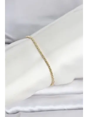 CM 14K Gold Renk Burgulu Zincir Model Kadın Bileklik