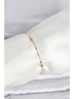 CM 14K Gold Renk Damla Topçuk Model Kadın Bileklik