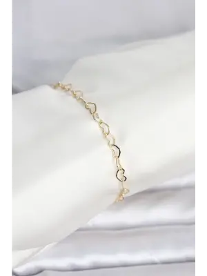 CM 14K Gold Renk Kalpli Zincir Model Kadın Bileklik