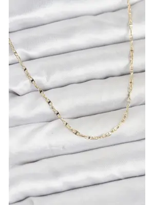 CM 14K Gold Renk Pirinç Gemi Zinciri Model Kadın Kolye