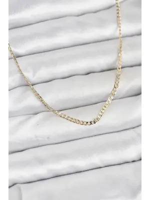 CM 14K Gold Renk Pirinç Zincir Model Kadın Kolye