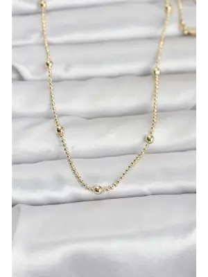 CM 14K Gold Renk Top Zincir 60 cm Kadın Kolye
