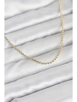CM 14K Gold Renk Top Zincirli Model 60 cm Kadın Kolye