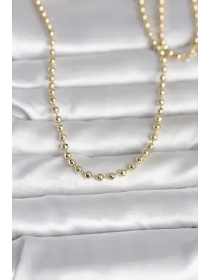 CM 14K Gold Renk Top Zincirli Model 60 cm Kadın Kolye