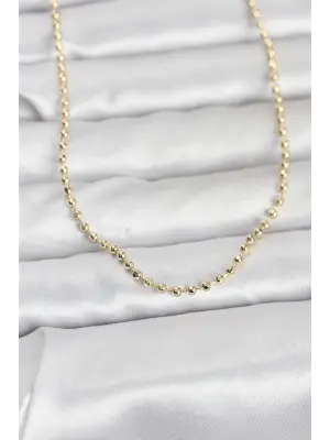 CM 14K Gold Renk Top Zincirli Model 60 cm Kadın Kolye