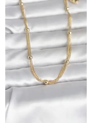 CM 14K Gold Renk Topçuk Model 60 cm Kadın Kolye