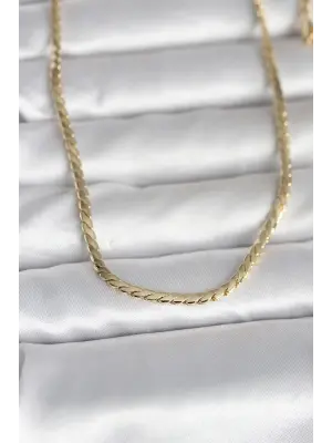 CM 14K Gold Renk Yassı Model 60 cm Kadın Kolye