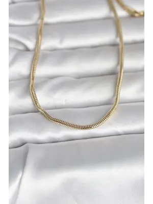 CM 14K Gold Renk Yılan Zincir Model 60 cm Kadın Kolye