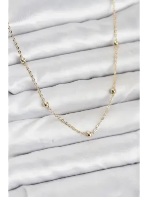 CM Gold Renk Top Zincirli Kadın Kolye